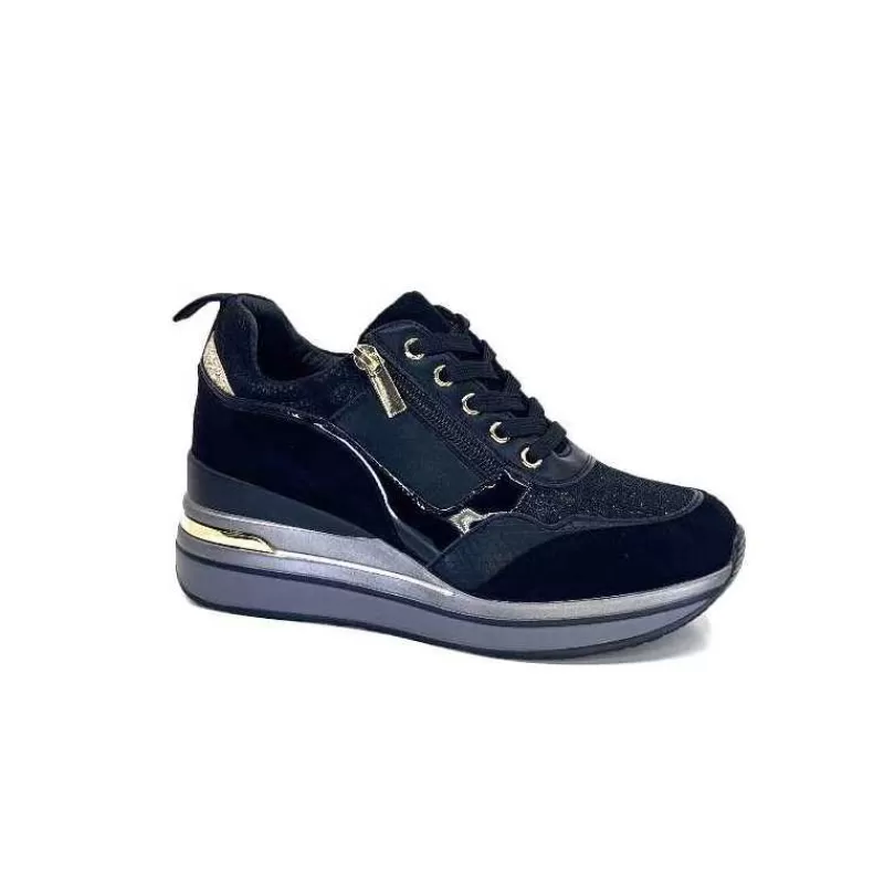 Ivoire0130a Ivoire 6Q4954 Daim Noir-Femme Baskets