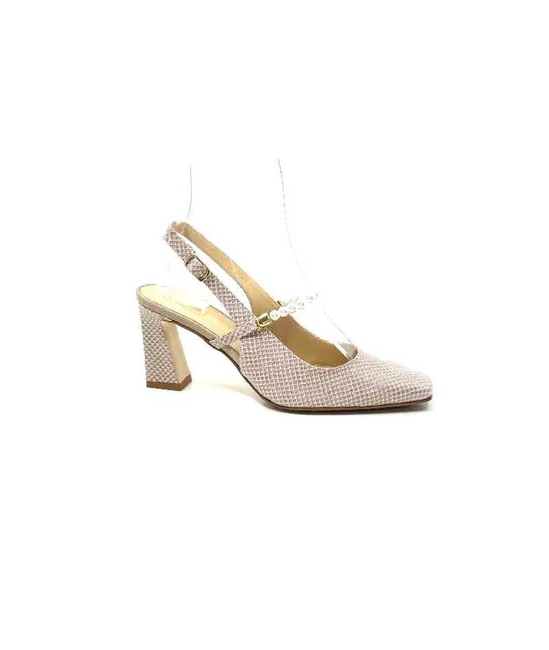 Brunate Ivoire 70321 Cuir Sepia-Femme Escarpins