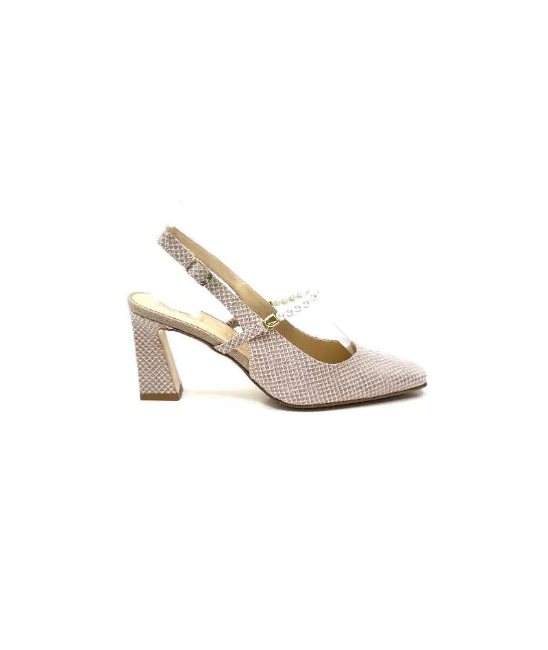 Brunate Ivoire 70321 Cuir Sepia-Femme Escarpins