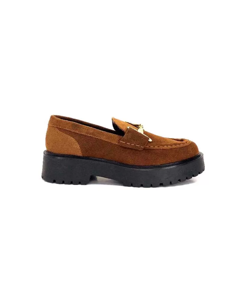 Ivoire0351a Ivoire 7325177 Daim Marron-Femme Mocassins