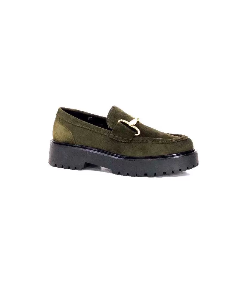 Ivoire0351a Ivoire 7325177 Daim Vert-Femme Mocassins