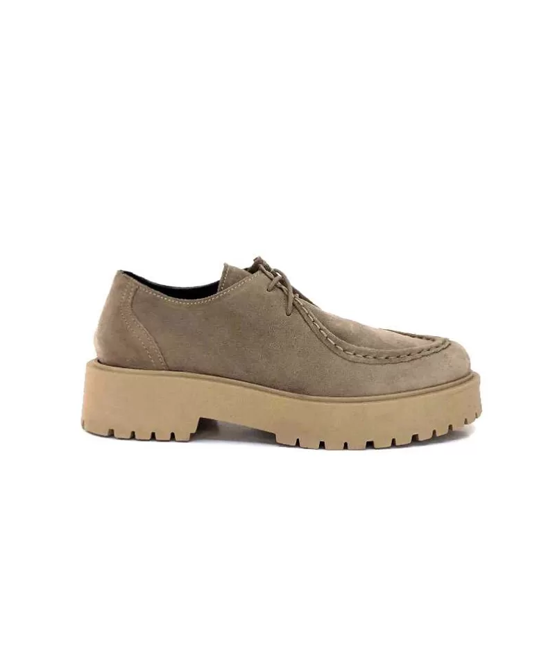 Ivoire0351a Ivoire 7325225 Daim Beige-Femme Lacets