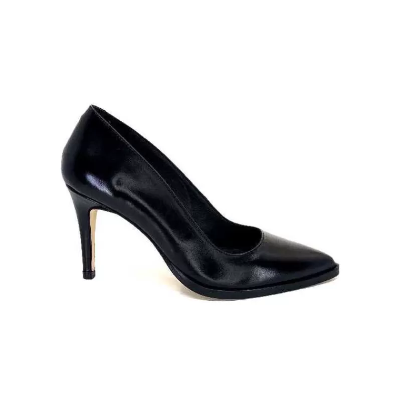 Ivoire0381b Ivoire 7420 Cuir Noir-Femme Escarpins