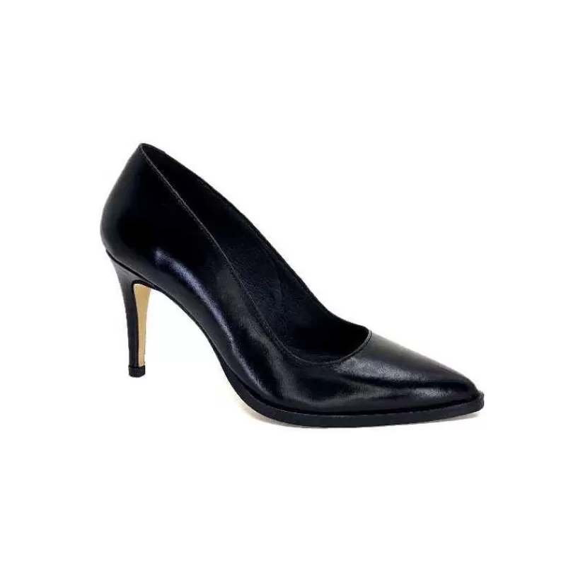 Ivoire0381b Ivoire 7420 Cuir Noir-Femme Escarpins