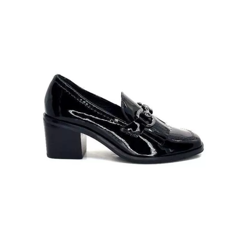 Ivoire0236a Ivoire 78006 Fortunato Cuir Vernis Noir-Femme Mocassins