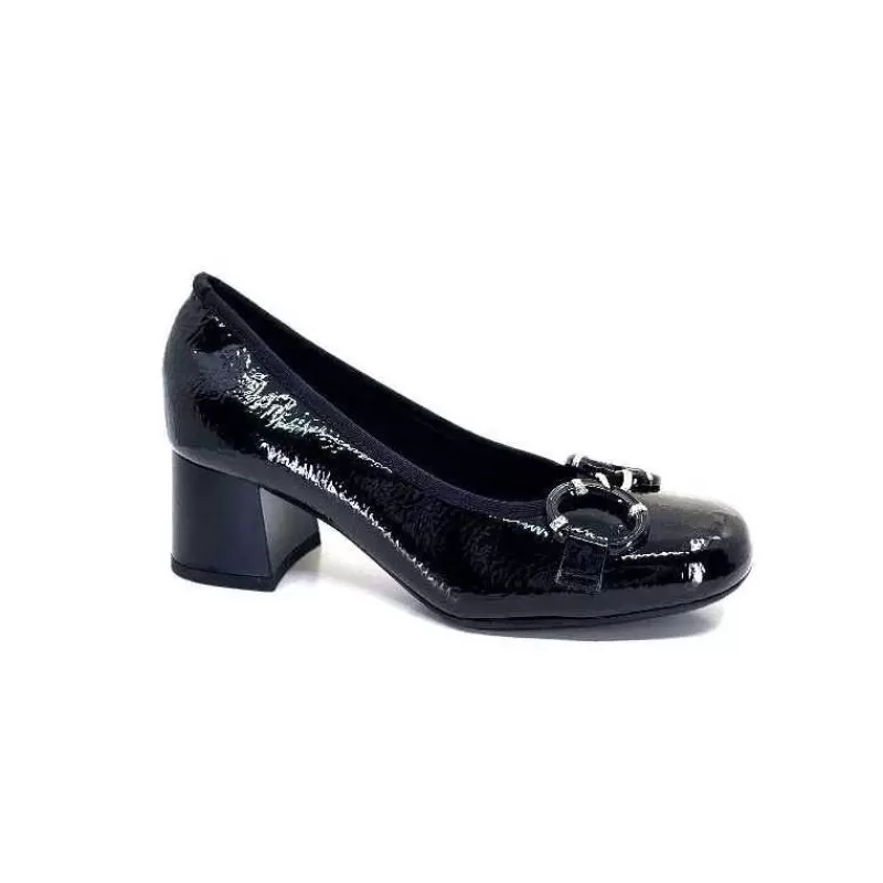 Ivoire0130a Ivoire 7E4906 Iv Cuir Vernis Noir-Femme Ballerines