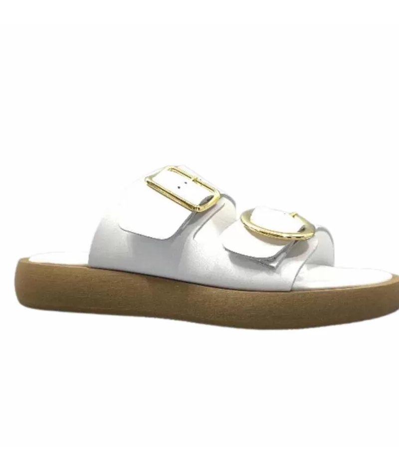 top tris srl Ivoire 8022-02 Cuir Blanc-Femme Mules