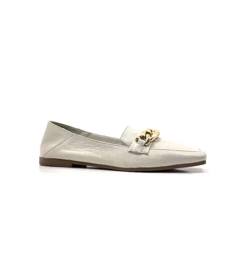 gloria Ivoire 97576 Cuir Creme-Femme Mocassins