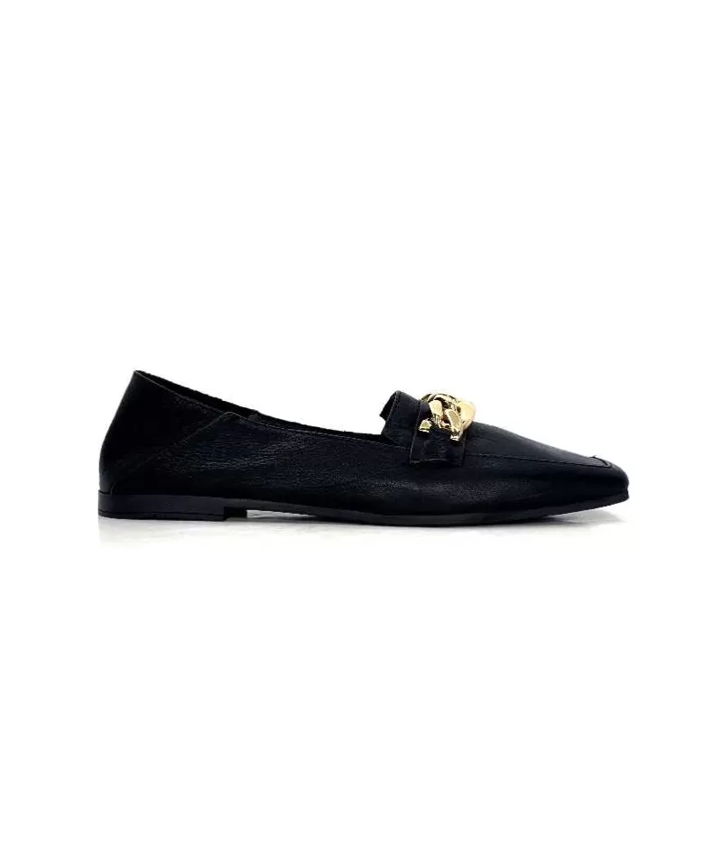 gloria Ivoire 97576 Cuir Noir-Femme Mocassins