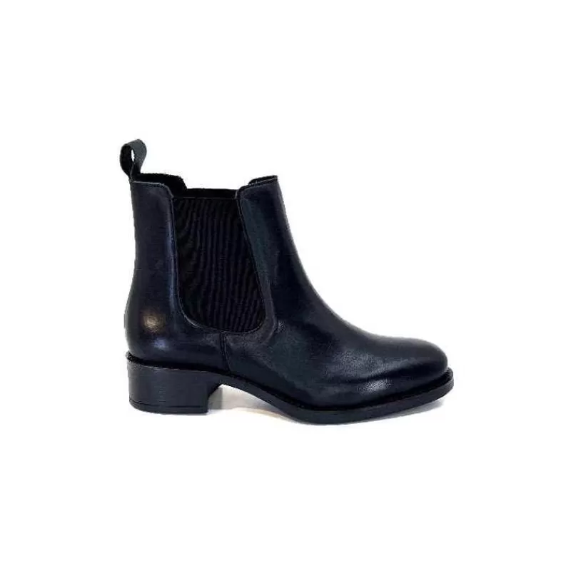 We Do Ivoire 99763 Cuir Noir-Femme Bottines