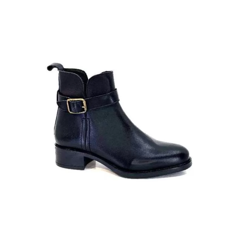 We Do Ivoire 99766 Cuir Noir-Femme Bottines