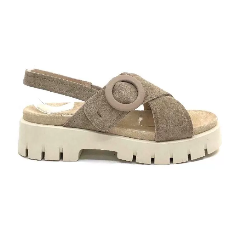 Ivoire0104a Ivoire A49032 Cuir Taupe-Femme Plateformes