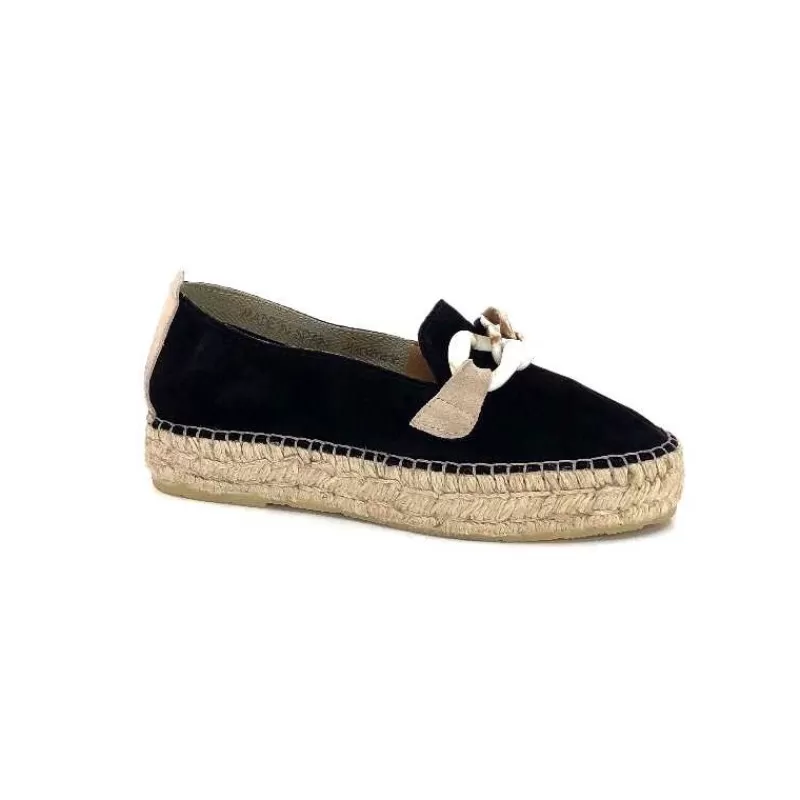 Ivoire0586a Ivoire D107807 Daim Noir-Femme Espadrilles