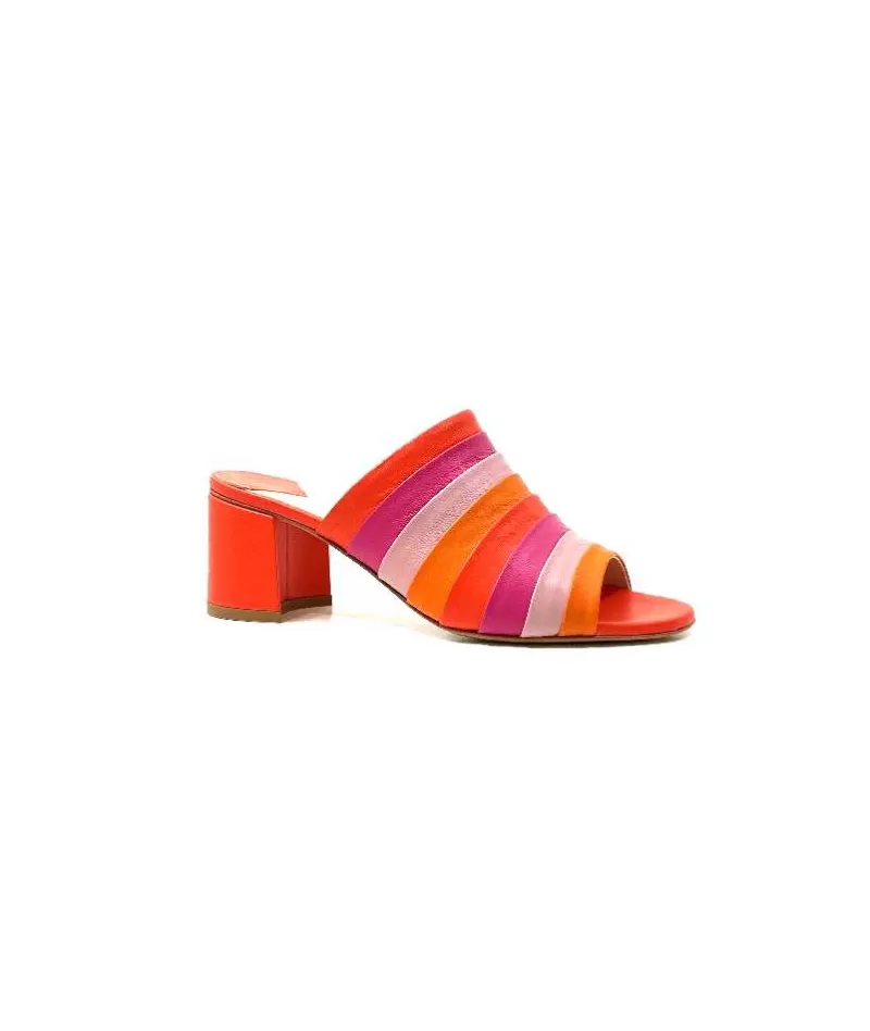 eliza Ivoire E9517 Cuir Orange Rose-Femme Sandales