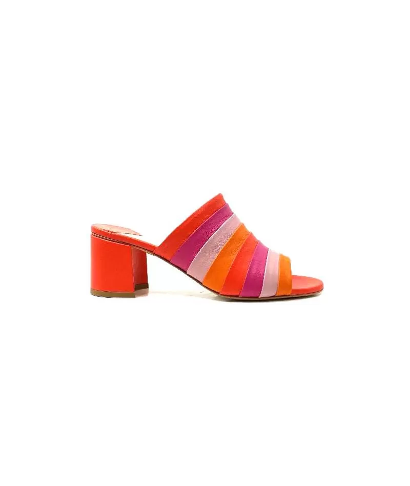 eliza Ivoire E9517 Cuir Orange Rose-Femme Sandales