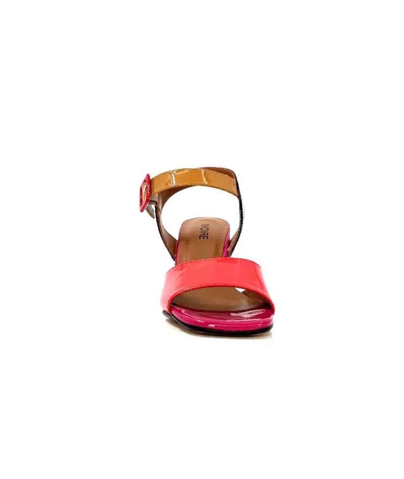 Ivoire0334 Ivoire F1136 Mare Cuir Vernis Multicolor-Femme Sandales