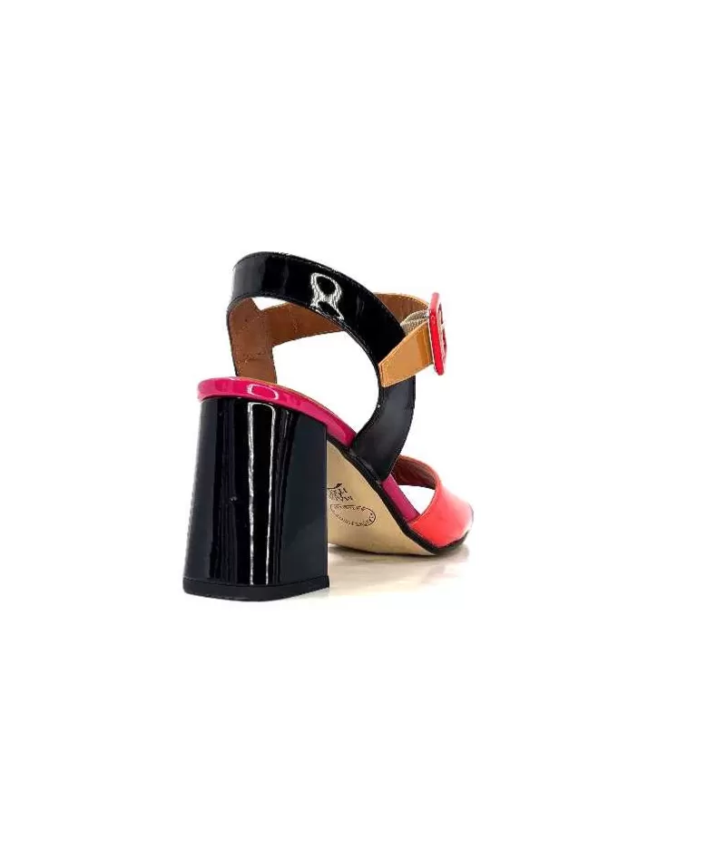 Ivoire0334 Ivoire F1136 Mare Cuir Vernis Multicolor-Femme Sandales