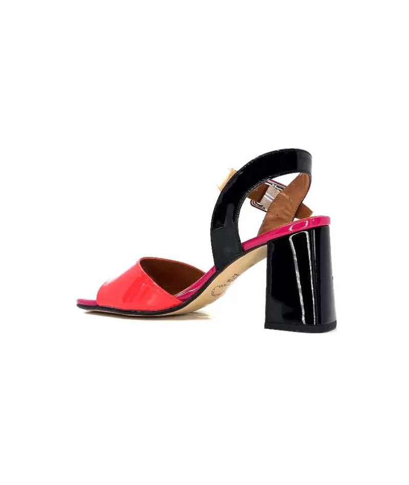 Ivoire0334 Ivoire F1136 Mare Cuir Vernis Multicolor-Femme Sandales
