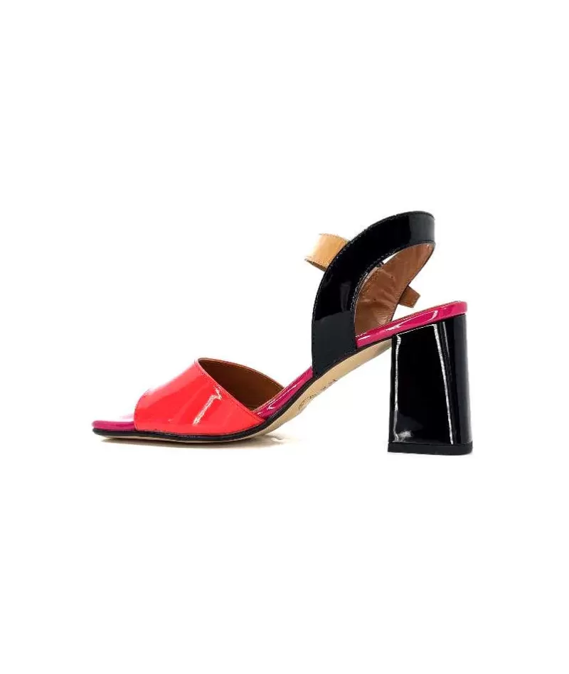 Ivoire0334 Ivoire F1136 Mare Cuir Vernis Multicolor-Femme Sandales