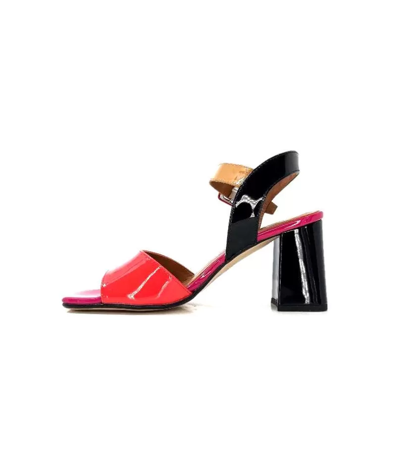 Ivoire0334 Ivoire F1136 Mare Cuir Vernis Multicolor-Femme Sandales