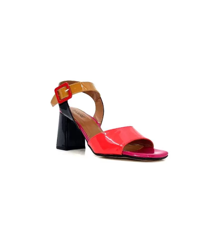 Ivoire0334 Ivoire F1136 Mare Cuir Vernis Multicolor-Femme Sandales