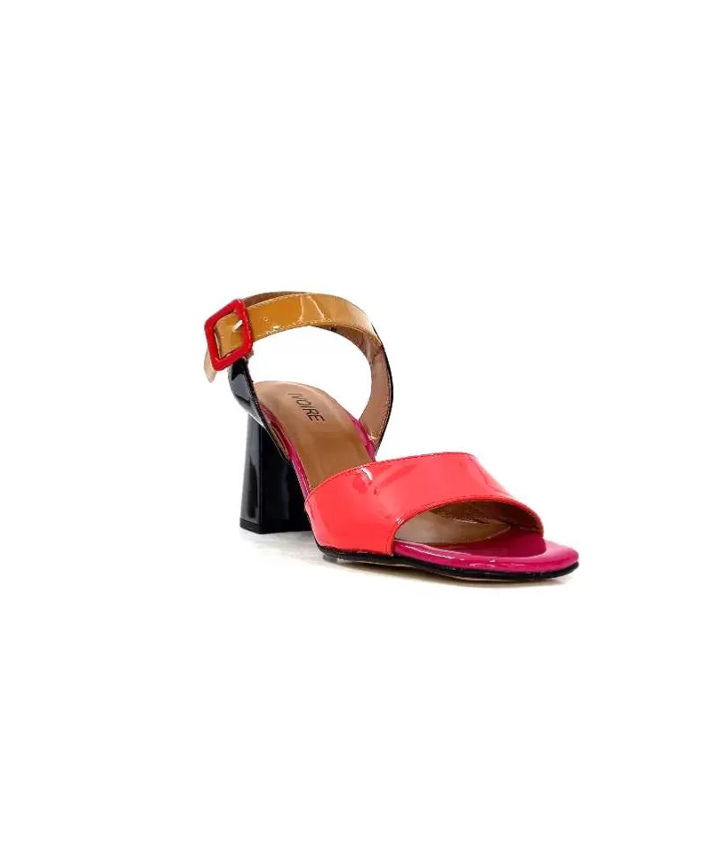 Ivoire0334 Ivoire F1136 Mare Cuir Vernis Multicolor-Femme Sandales