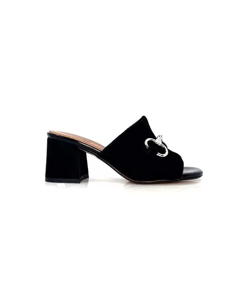 Ivoire0334 Ivoire F2298 Romagna Daim Noir-Femme Mules