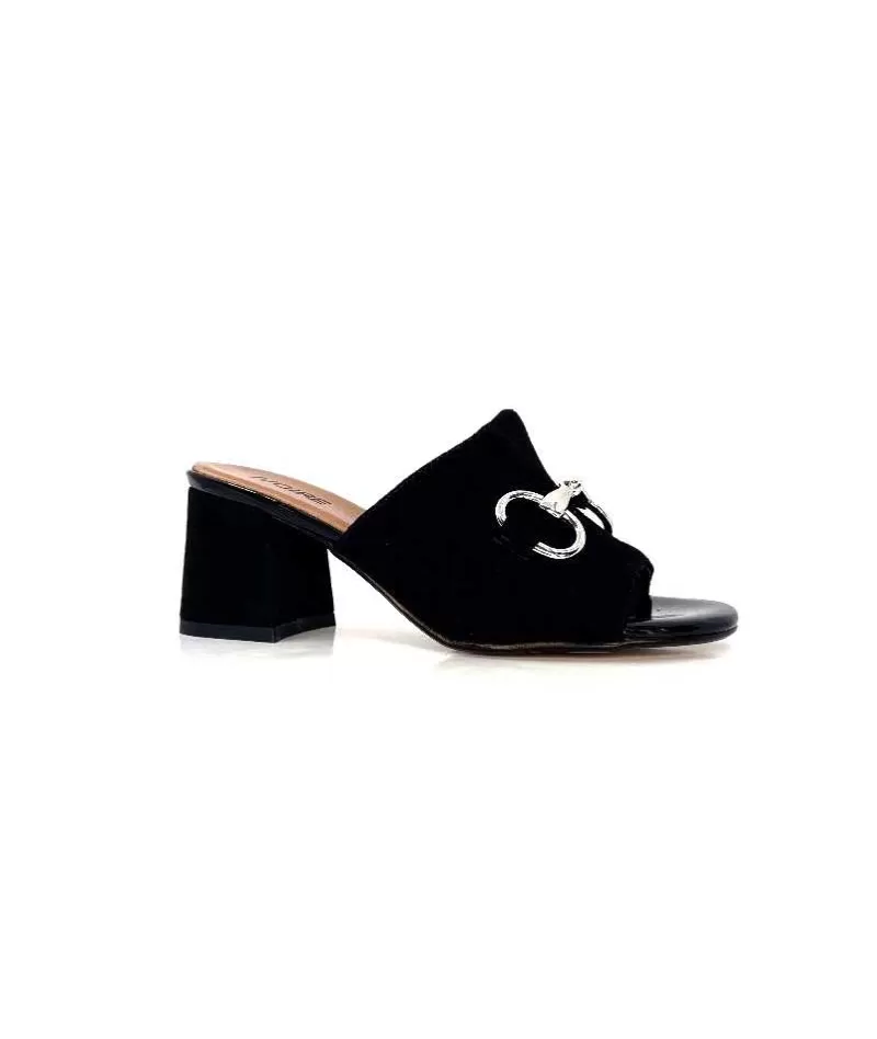 Ivoire0334 Ivoire F2298 Romagna Daim Noir-Femme Mules