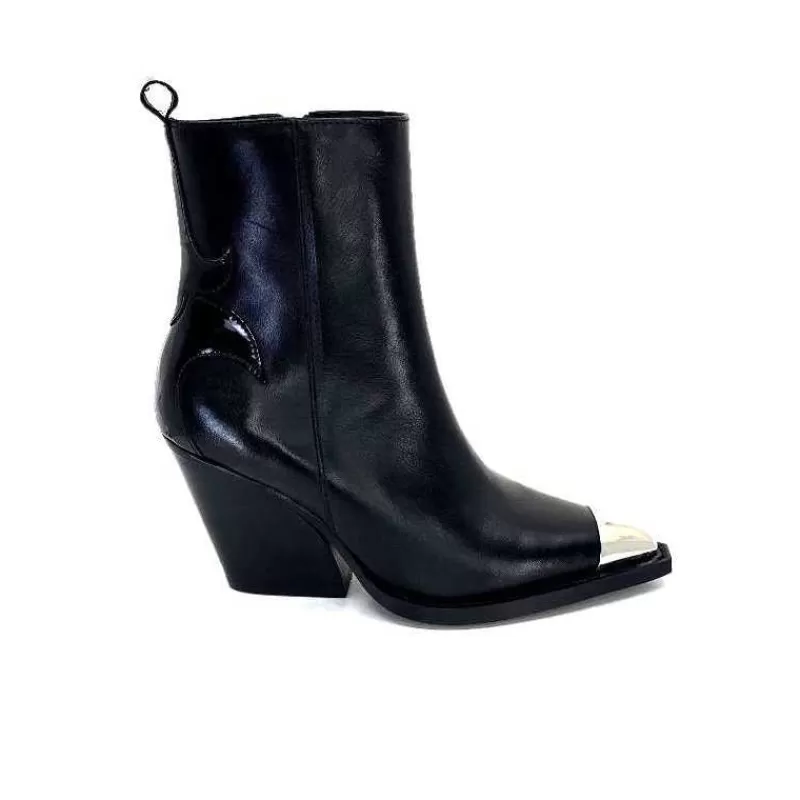 take a walk Ivoire L39620 Cuir Noir-Femme Santiags