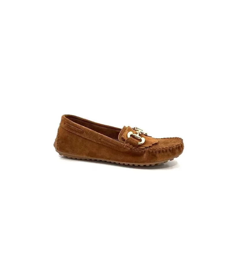 gloria Ivoire Rk13 Daim Marron-Femme Mocassins