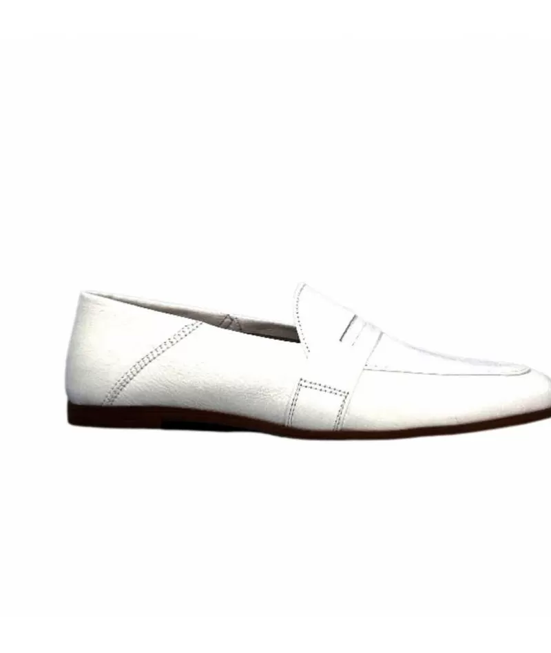 gloria Ivoire S05 Cuir Blanc-Femme Mocassins