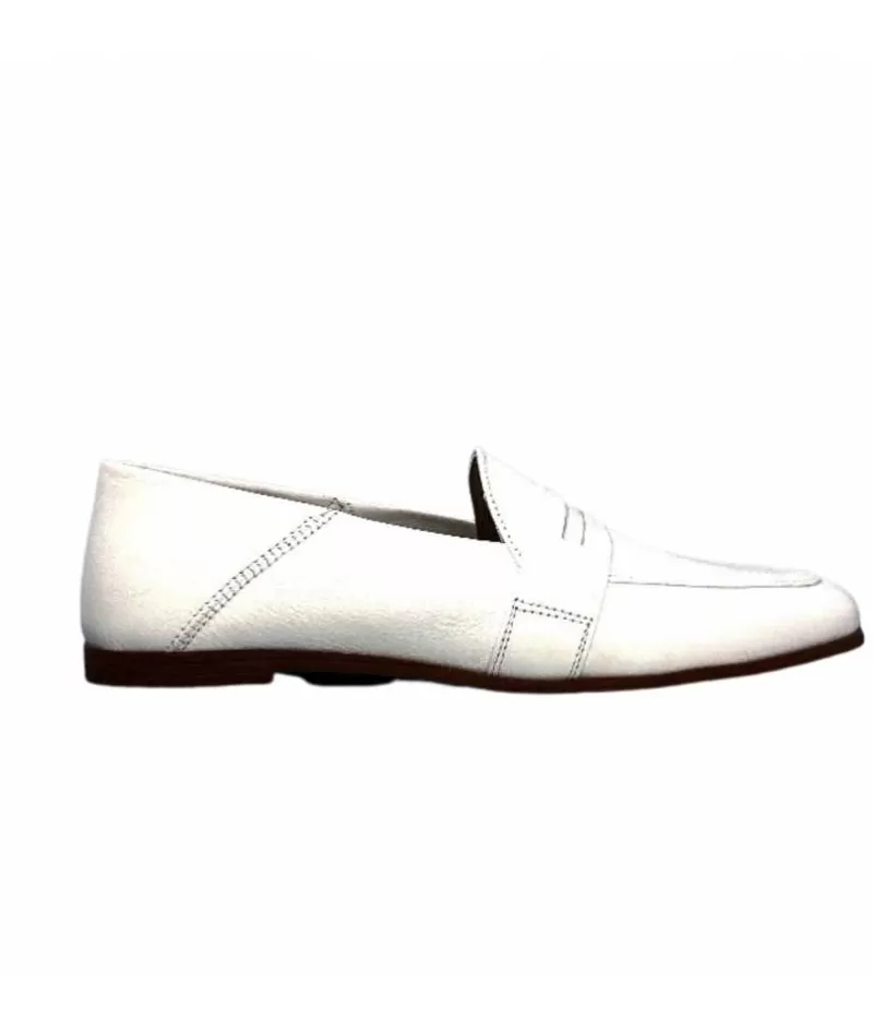 gloria Ivoire S05 Cuir Blanc-Femme Mocassins