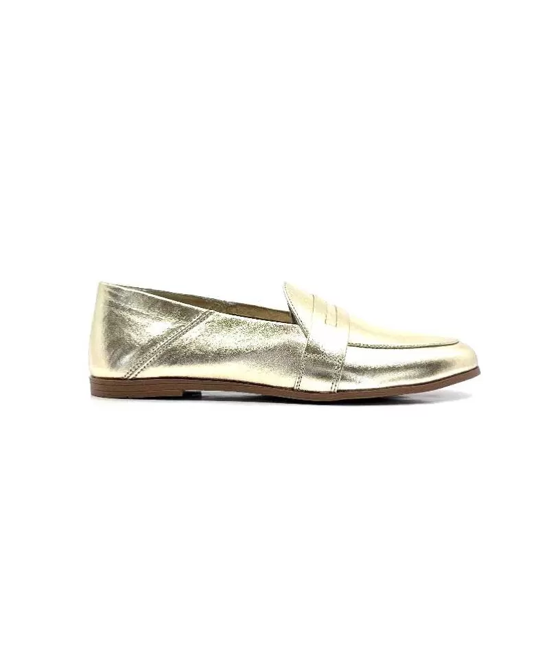 gloria Ivoire S05 Cuir Or-Femme Mocassins