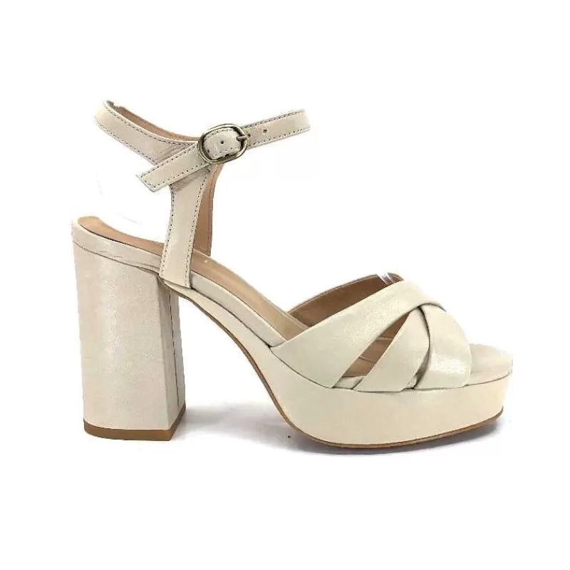 Ivoire0352a Ivoire S525 Cuir Creme-Femme Plateformes