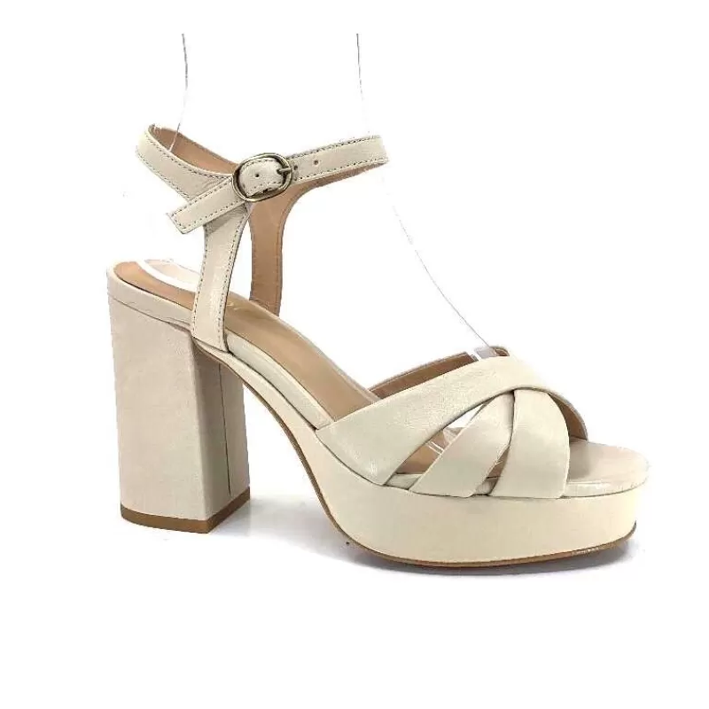 Ivoire0352a Ivoire S525 Cuir Creme-Femme Plateformes