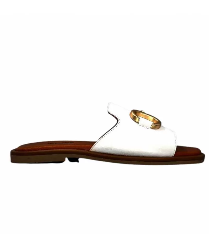 gloria Ivoire Tml 27 Cuir Blanc-Femme Mules