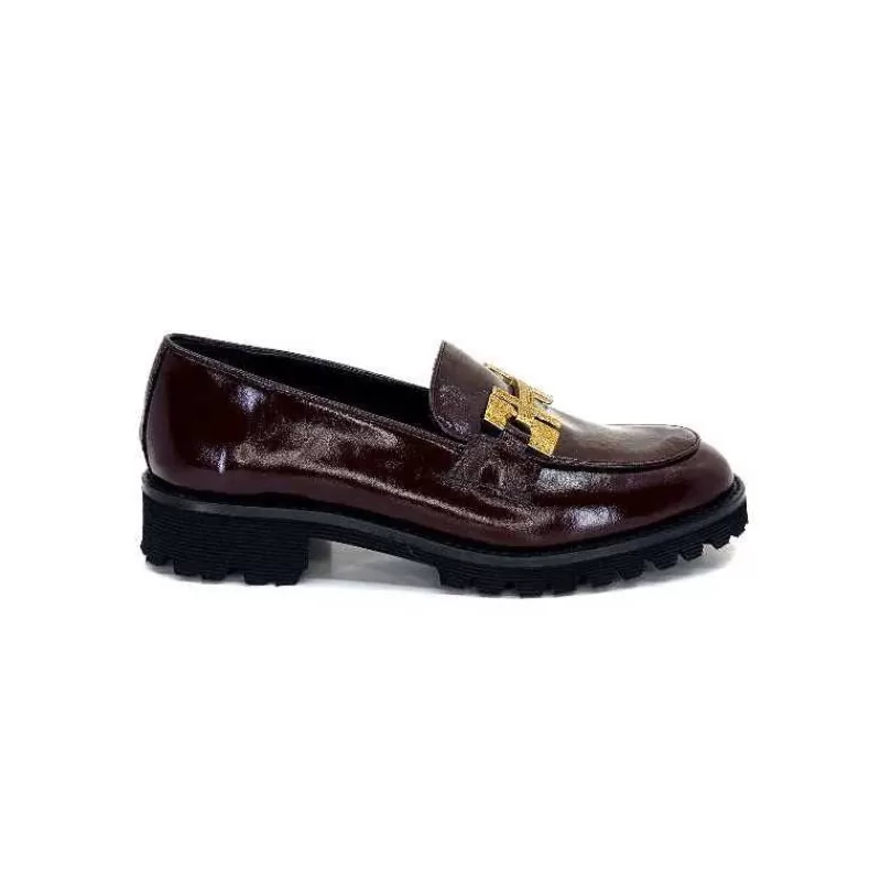 JHay 1155 Cuir Bordeaux-Femme Mocassins