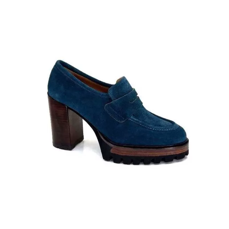 JHay 1425 Daim Vert Petrole-Femme Mocassins