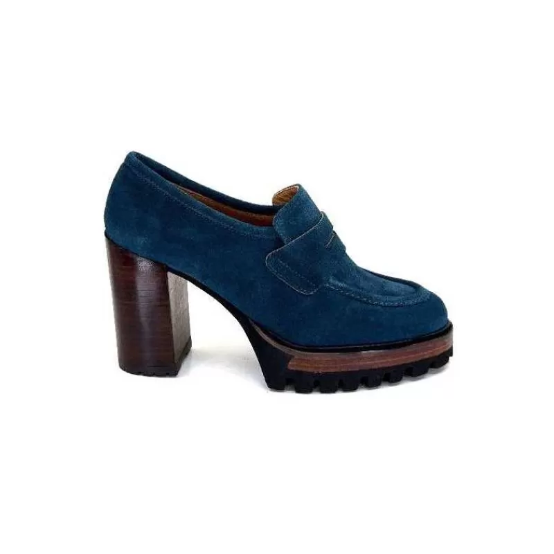 JHay 1425 Daim Vert Petrole-Femme Mocassins