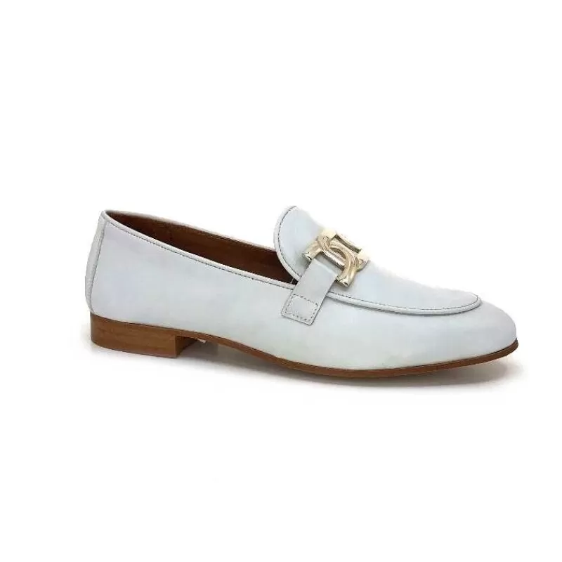 JHay 7259 Cuir Blanc-Femme Mocassins