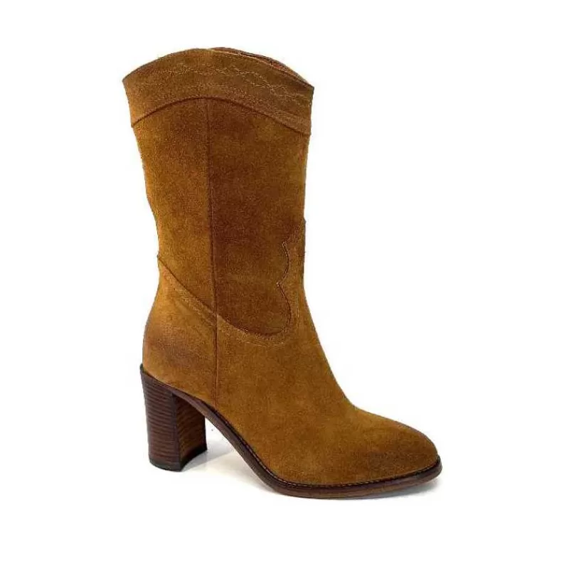 king 8212 Daim Camel-Femme Santiags