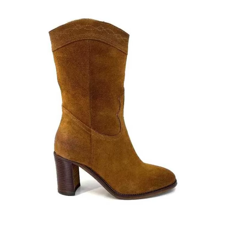 king 8212 Daim Camel-Femme Santiags