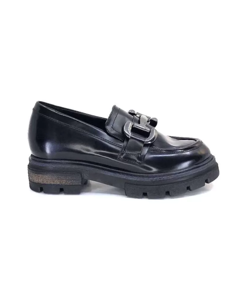 Mjus P31103 Cuir Spazzolato Noir-Femme Mocassins