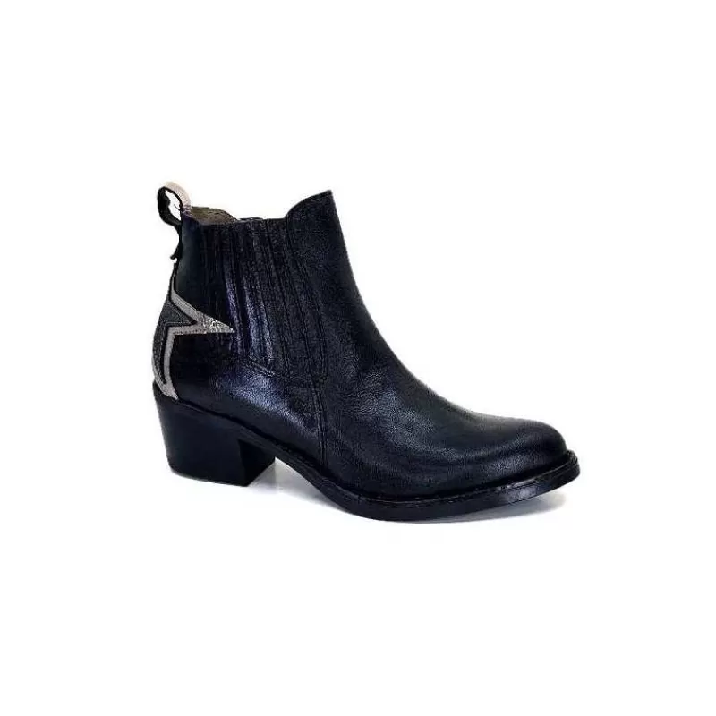 MKD Ivano Cuir Noir-Femme Santiags