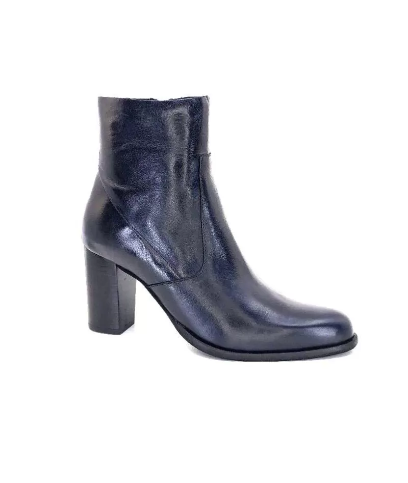 Myma 5805 Cuir Bleu Fonce-Femme Bottines