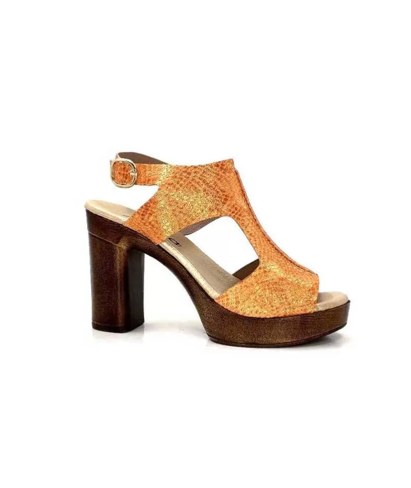 Myma 6580/01 Cuir Metal Orange-Femme Sandales