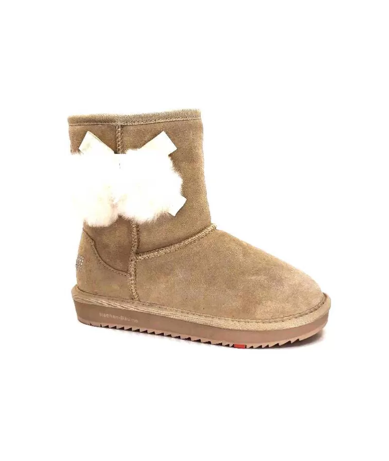 Nathan Baume N78 Daim Beige-Femme Fourrées