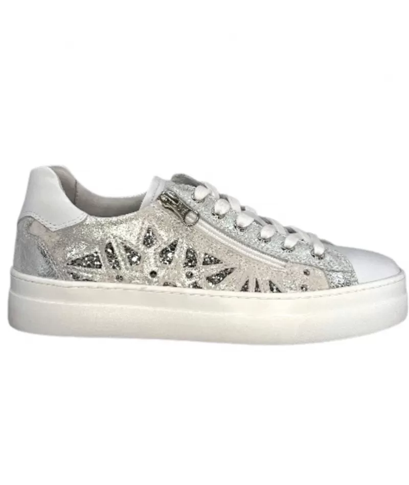 Nero Giardini 306512 D707 Cuir Blanc Argent-Femme Baskets