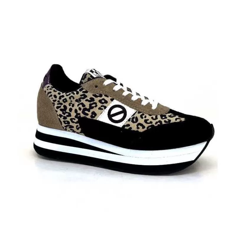No Name Flex M Jogger Daim Textile Beige Et Noir-Femme Baskets