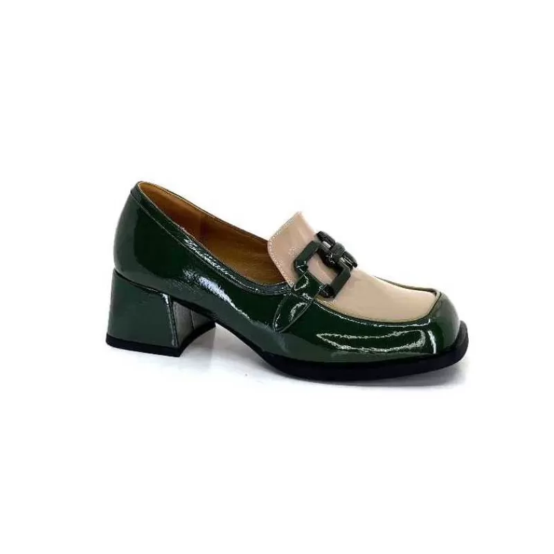 noa harmon 9581-M01 Ben Cuir Vernis Vert-Femme Mocassins